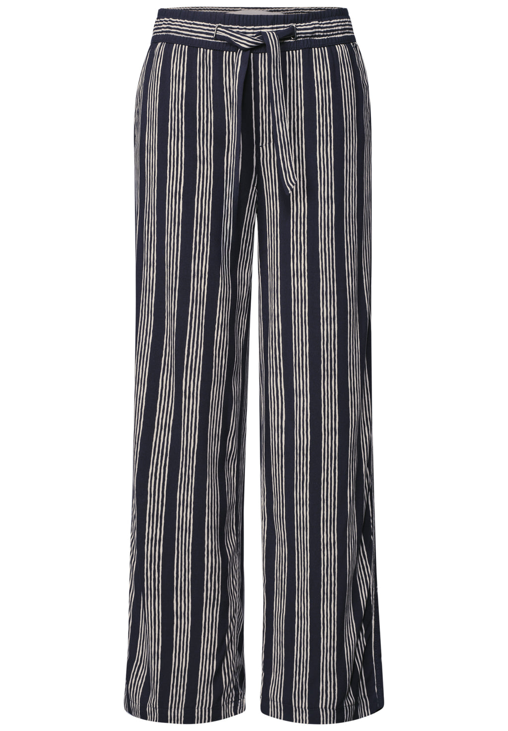 Mid Waist Wide Leg Hose mit Streifen