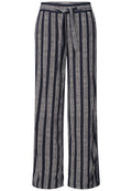 Mid Waist Wide Leg Hose mit Streifen
