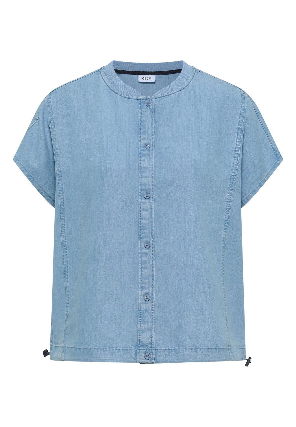 Lyocell-Bluse in Blouson-Optik