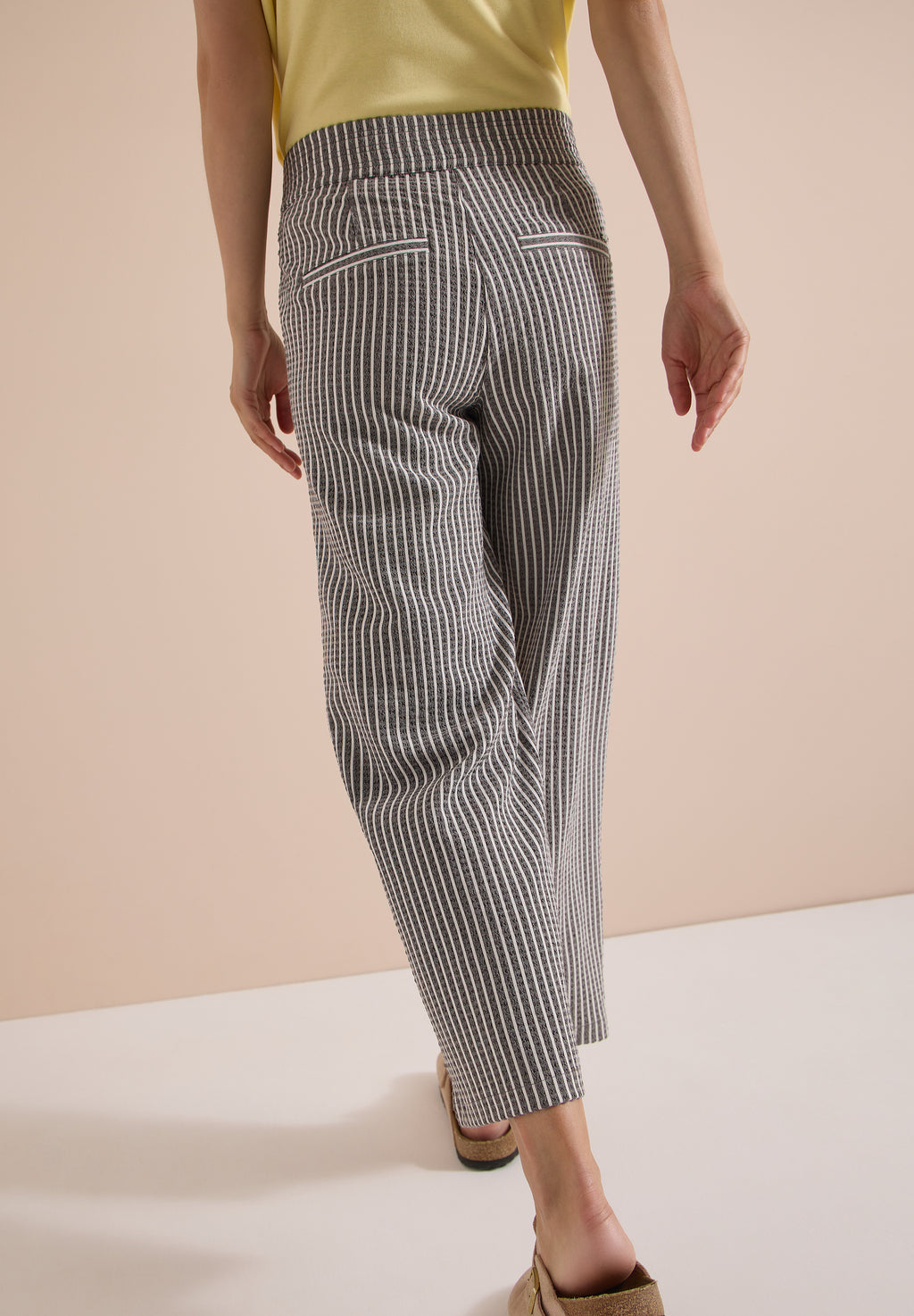 7/8 Wide Leg Hose in Seersucker-Qualität