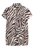 Kurzarm Hemdbluse mit Zebra-Print