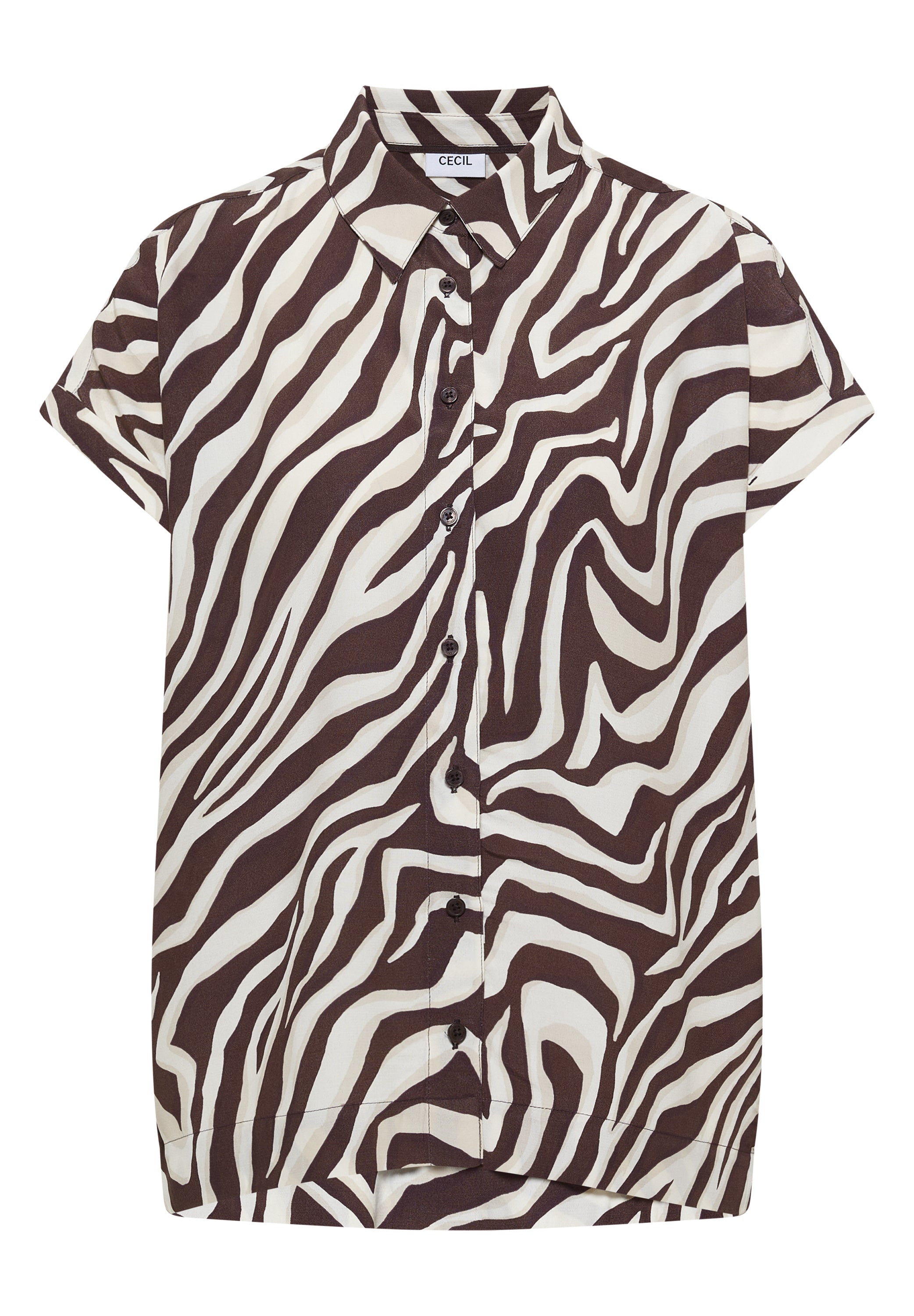 Kurzarm Hemdbluse mit Zebra-Print