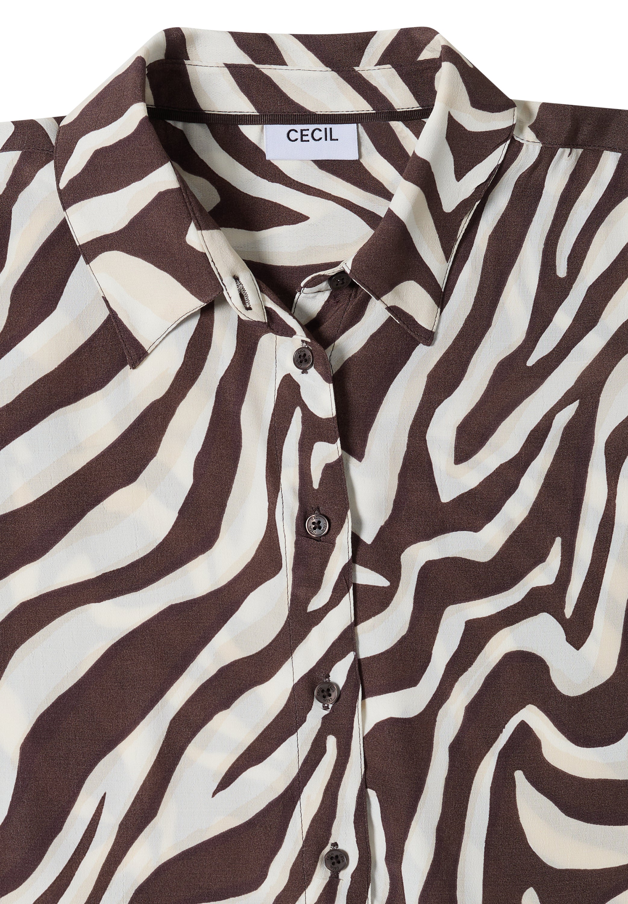 Kurzarm Hemdbluse mit Zebra-Print