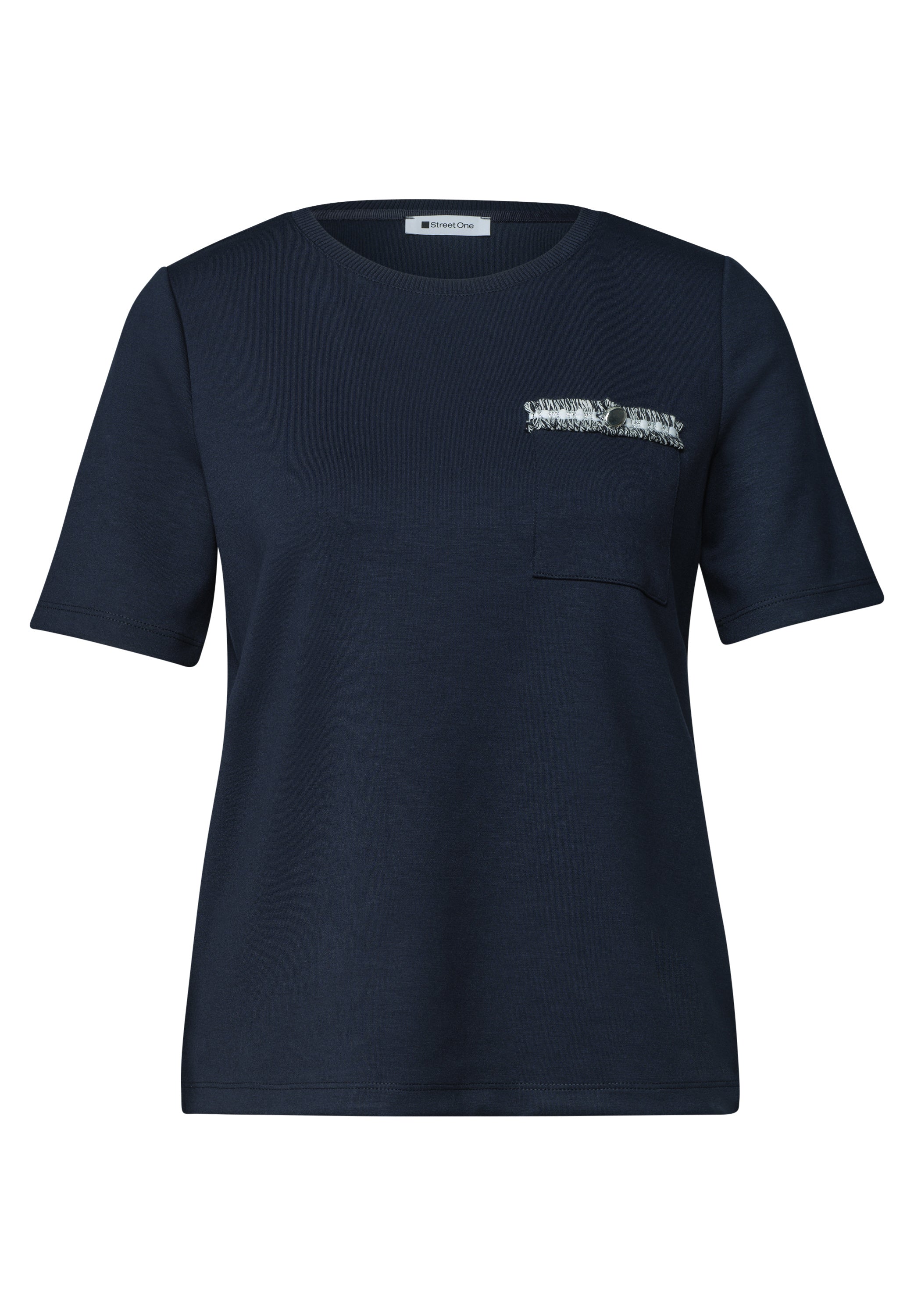 T-Shirt mit dekorativer Brusttasche