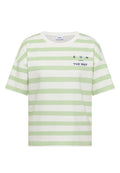 Halbarm Shirt mit Streifen und Wording-Detail