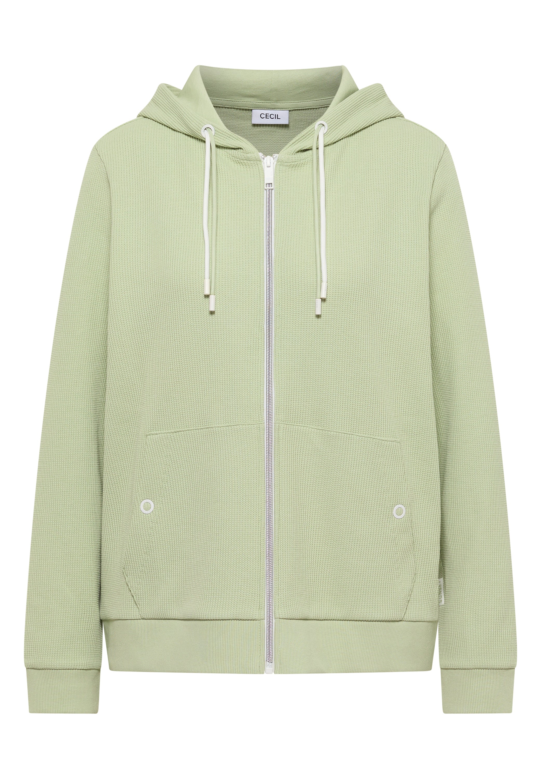 Langarm Jacke mit Kapuze und Struktur