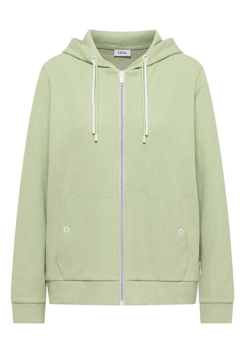 Langarm Jacke mit Kapuze und Struktur