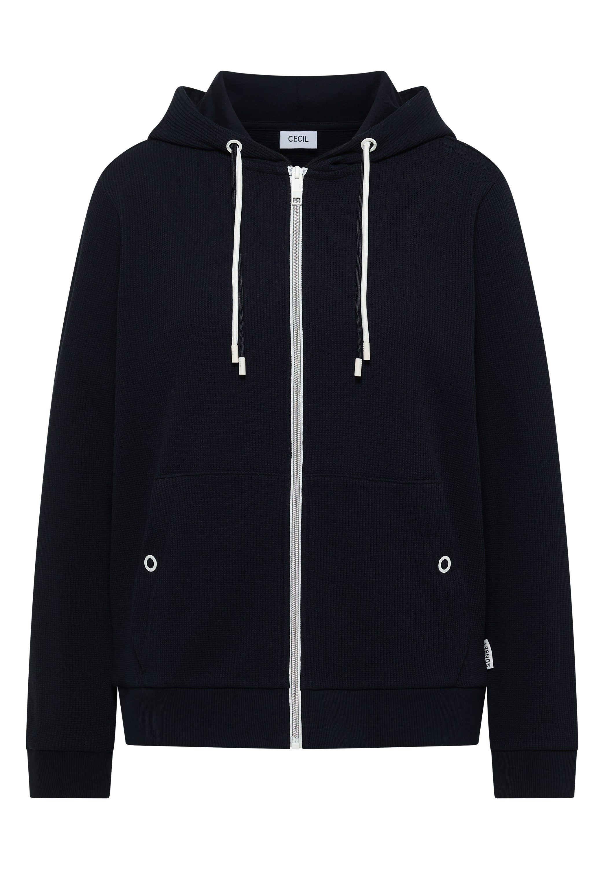 Langarm Jacke mit Kapuze und Struktur