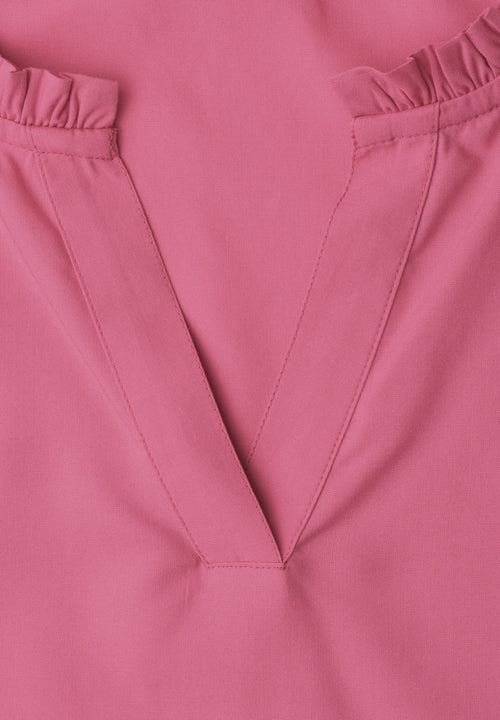 Blusenshirt mit Split Neck und Volant-Ärmeln