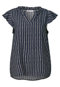 Blusenshirt mit Split Neck und Volant-Ärmeln