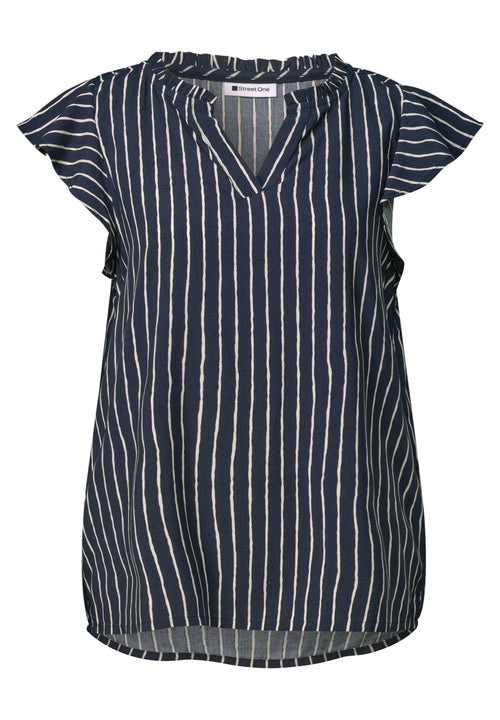 Blusenshirt mit Split Neck und Volant-Ärmeln