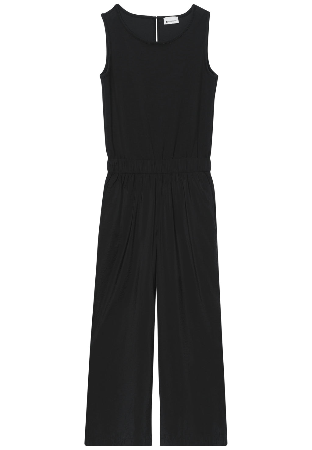 Wide Leg Jumpsuit im Strukturmix