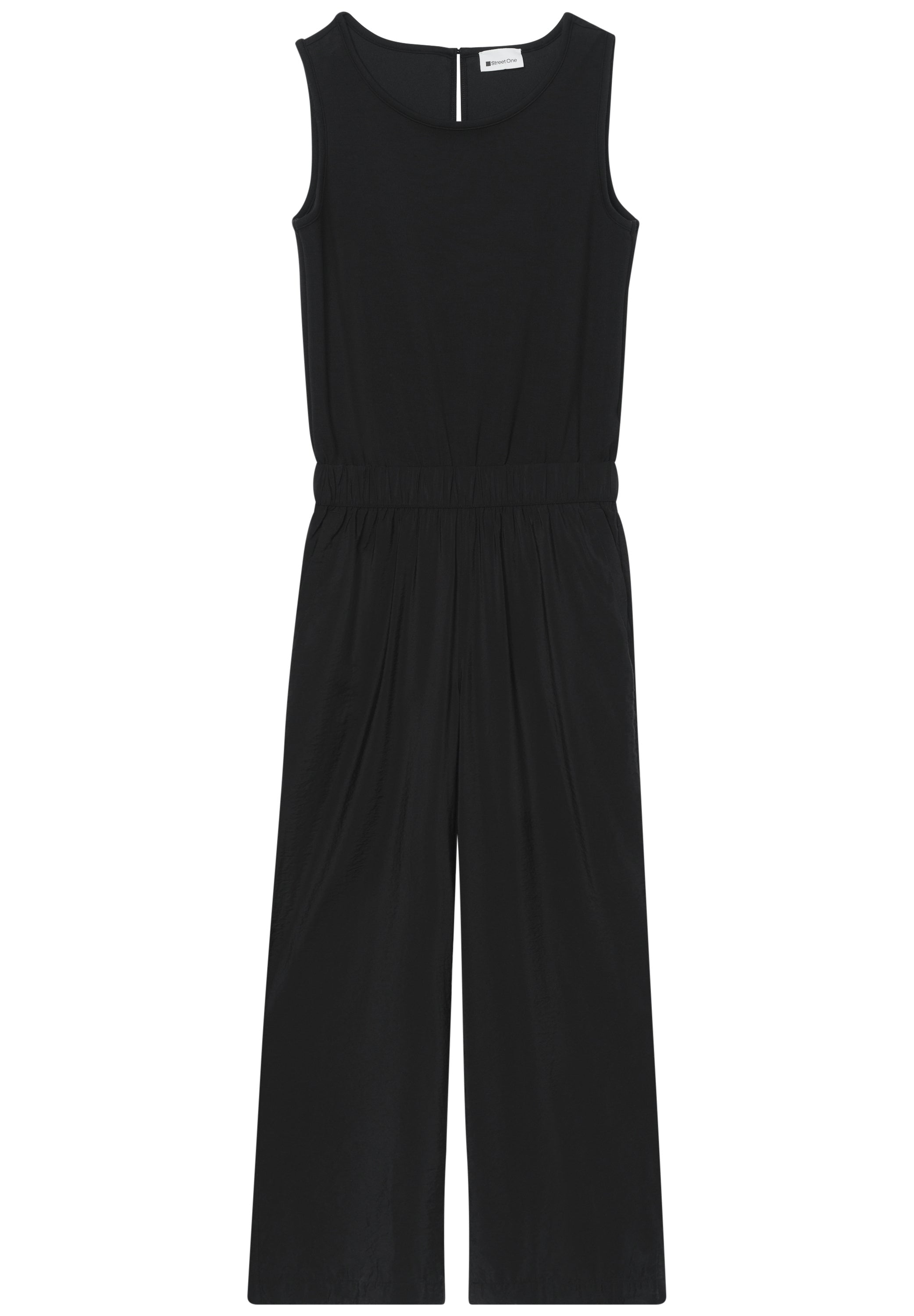 Wide Leg Jumpsuit im Strukturmix