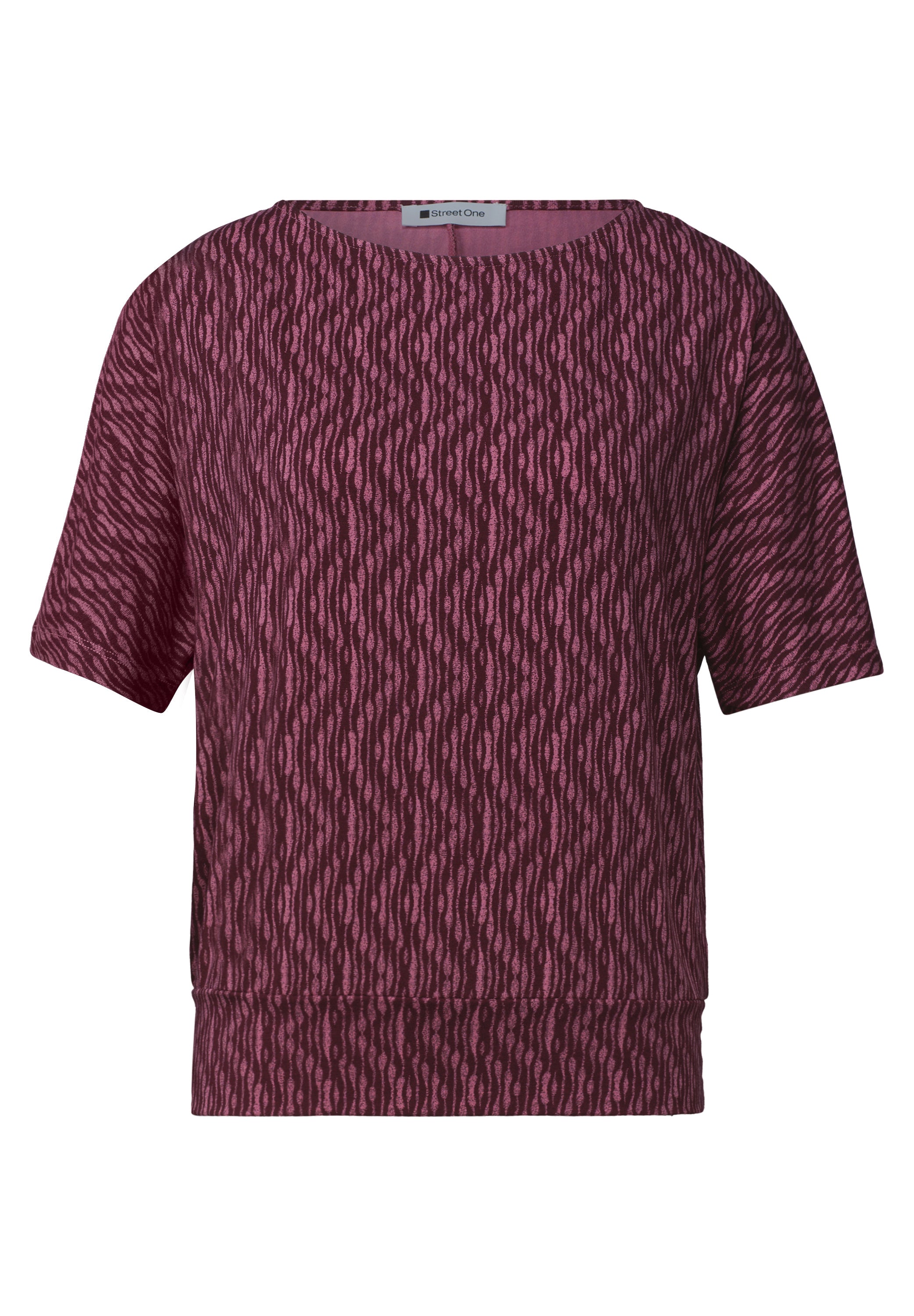 Shirt mit Boat Neck und Elastikbund