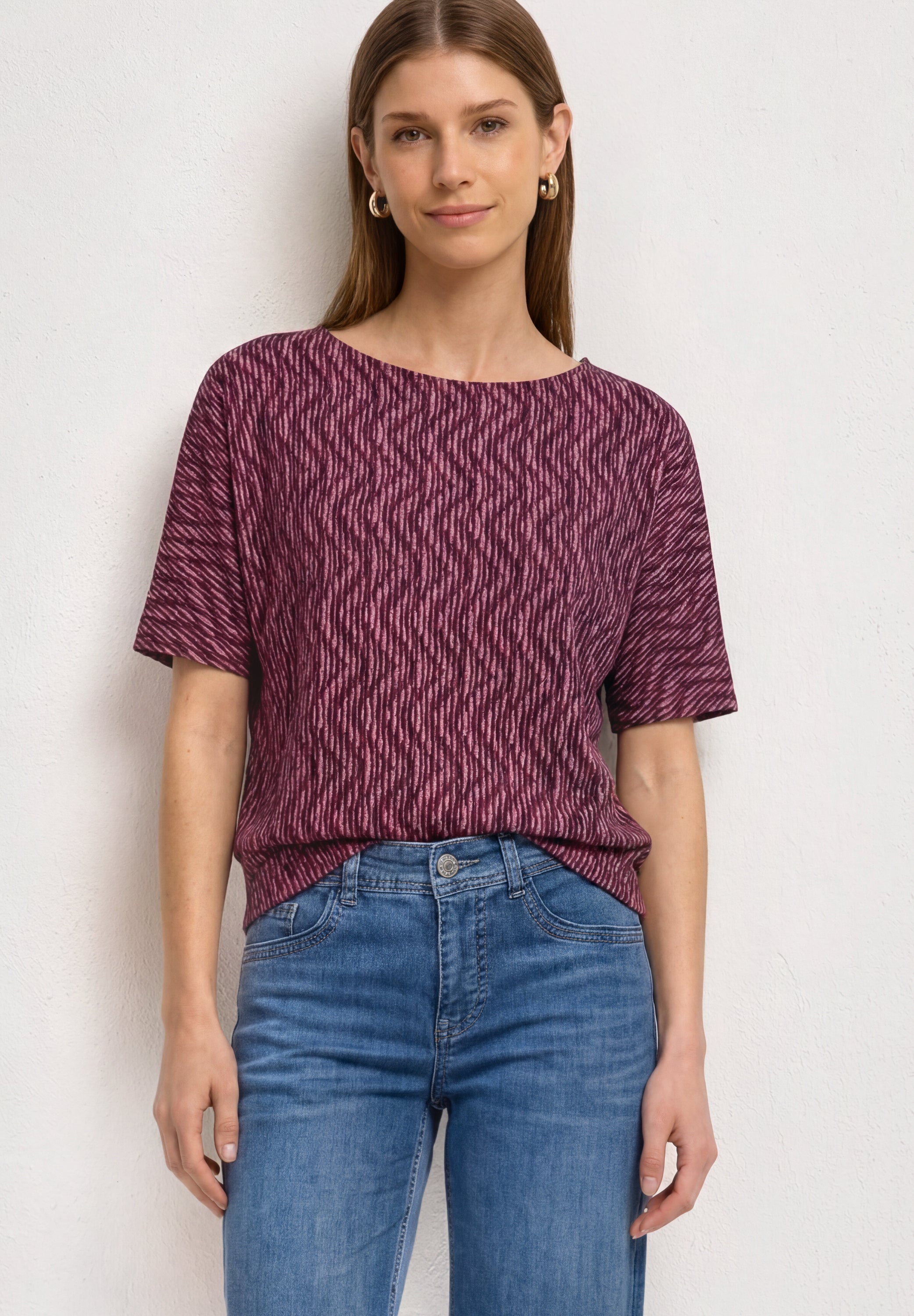 Shirt mit Boat Neck und Elastikbund