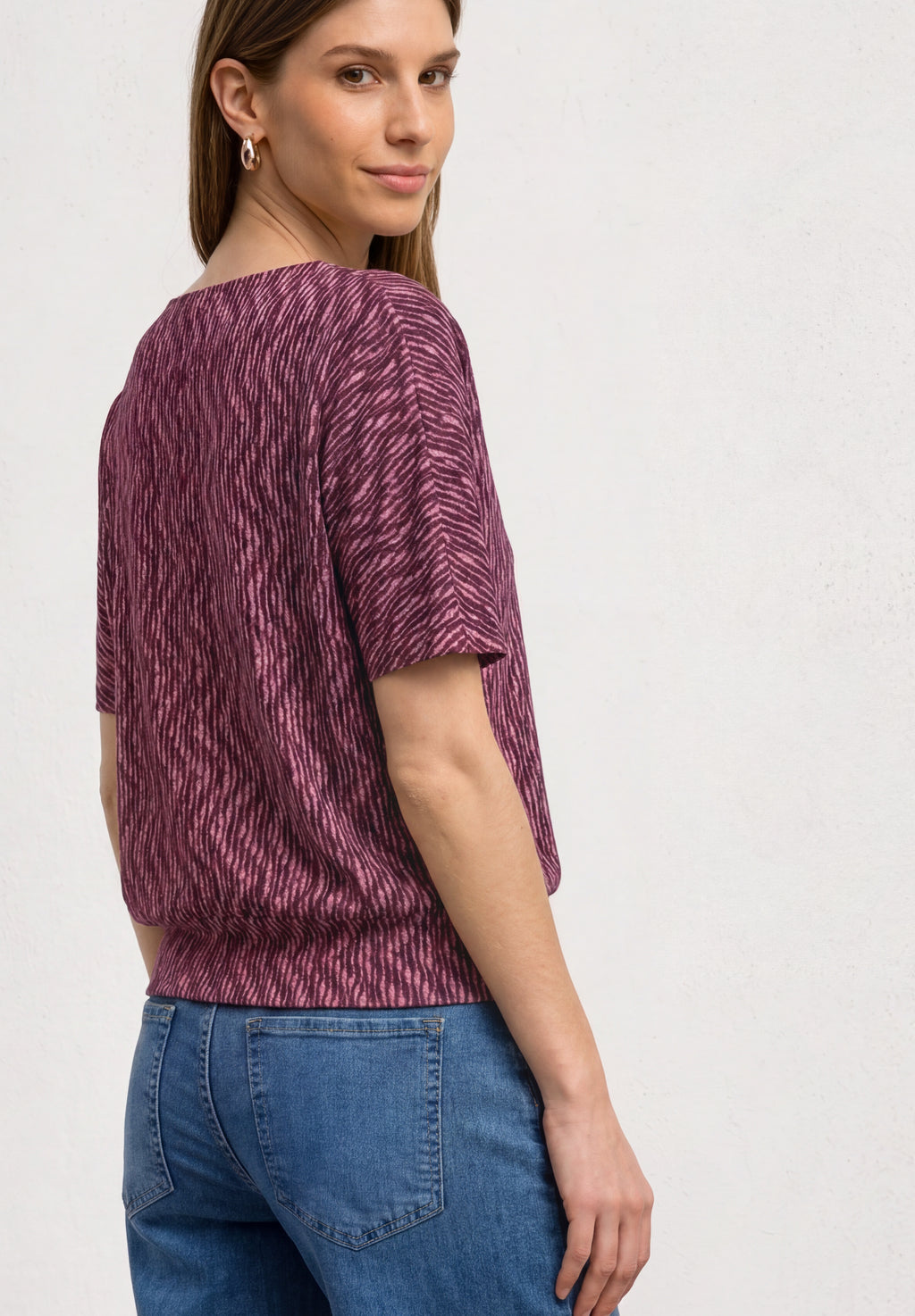Shirt mit Boat Neck und Elastikbund