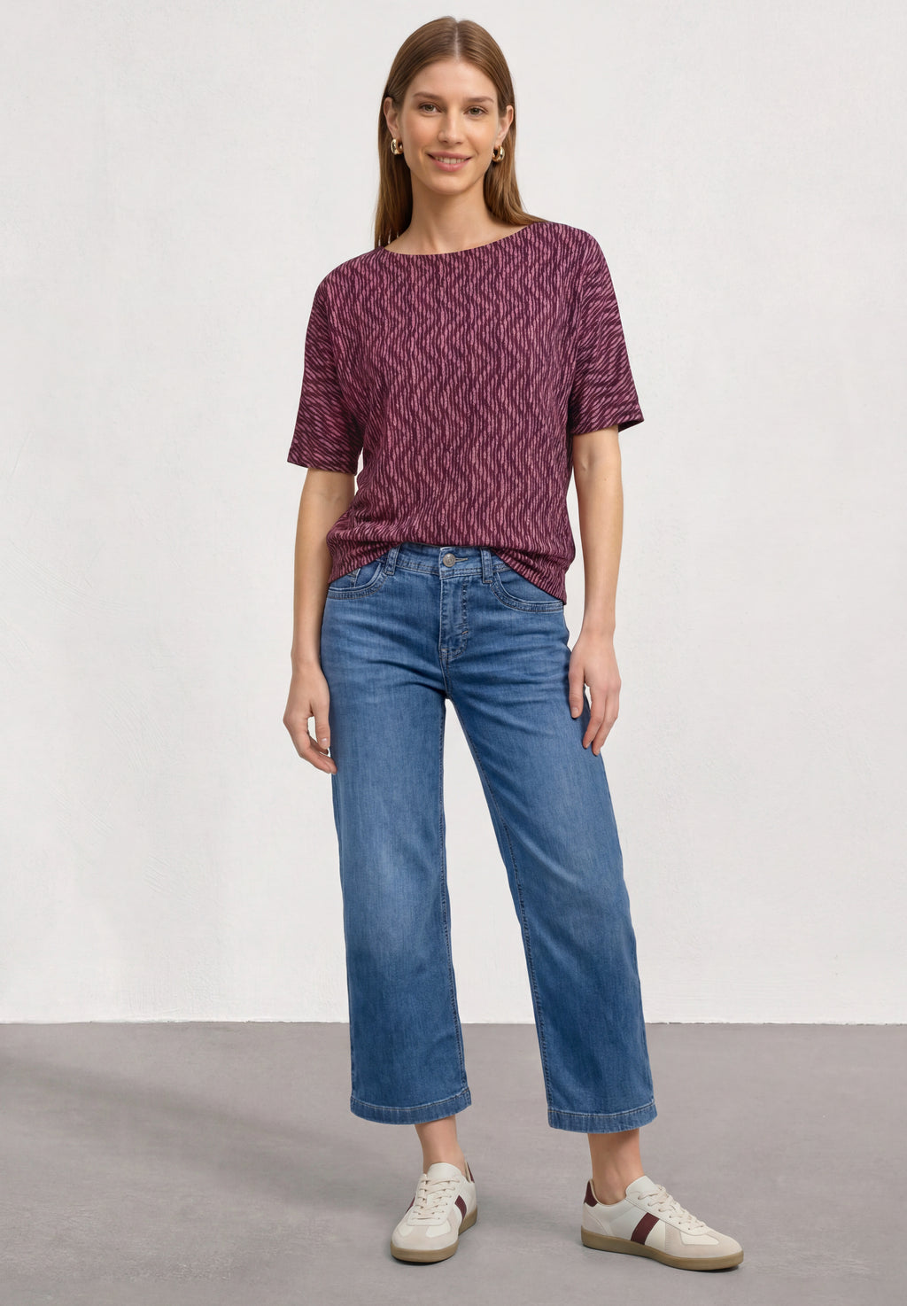 Shirt mit Boat Neck und Elastikbund