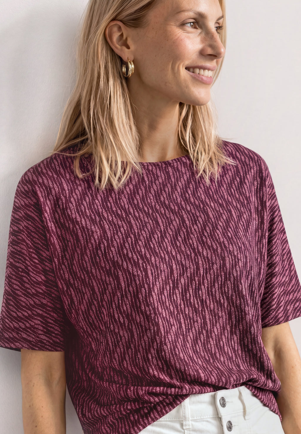 Shirt mit Boat Neck und Elastikbund