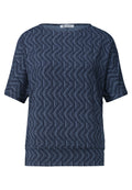 Shirt mit Boat Neck und Elastikbund von Street One
