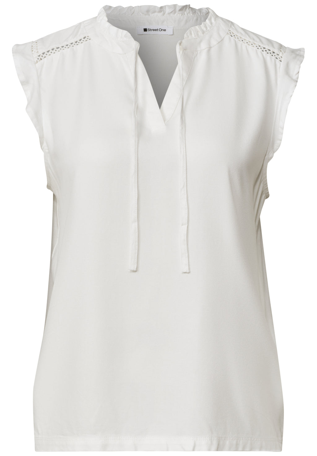 Top mit Strukturmix und Crochet-Details