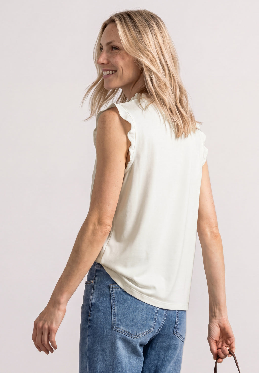 Top mit Strukturmix und Crochet-Details