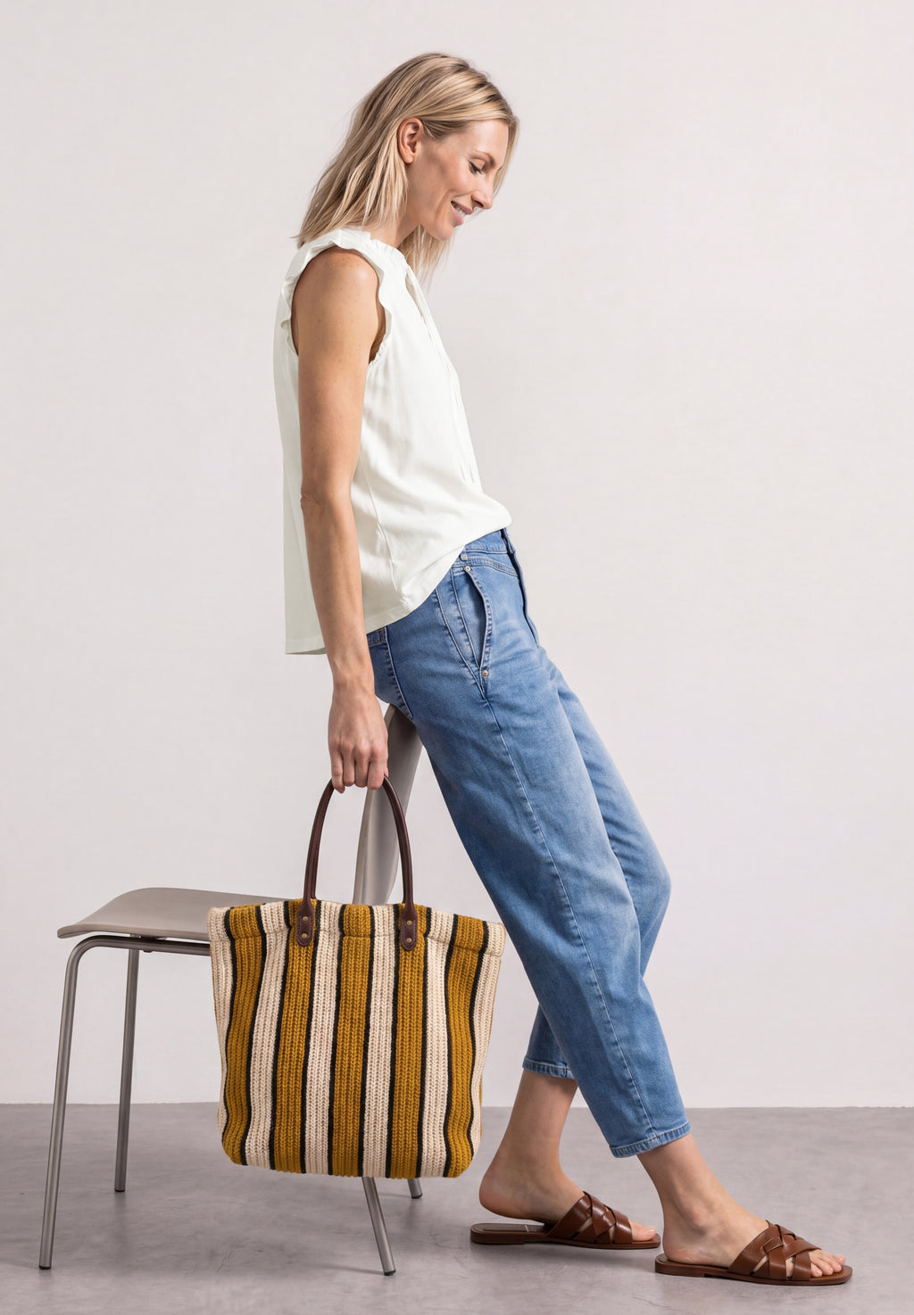 Top mit Strukturmix und Crochet-Details