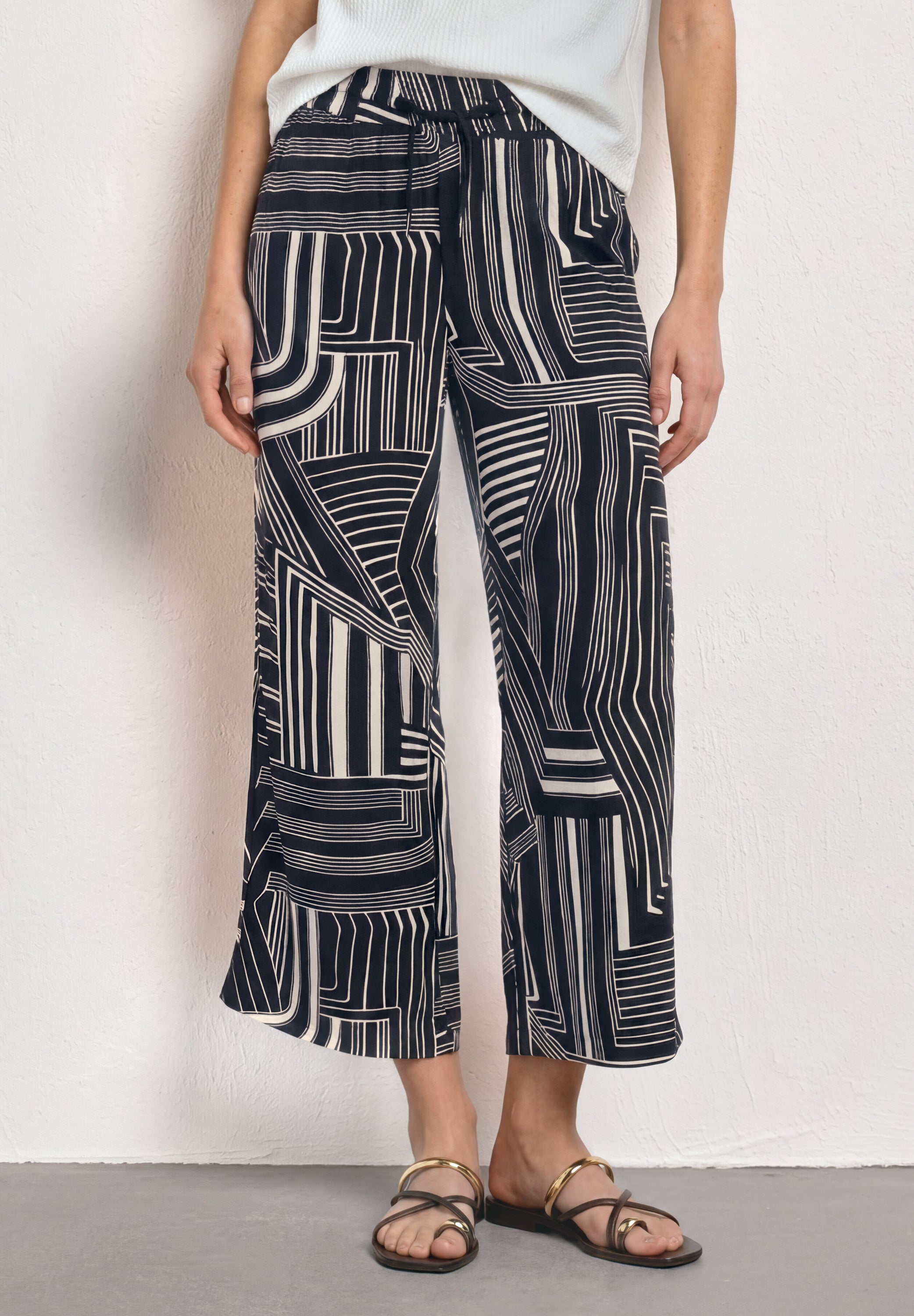 7/8 High Waist Culotte mit Muster
