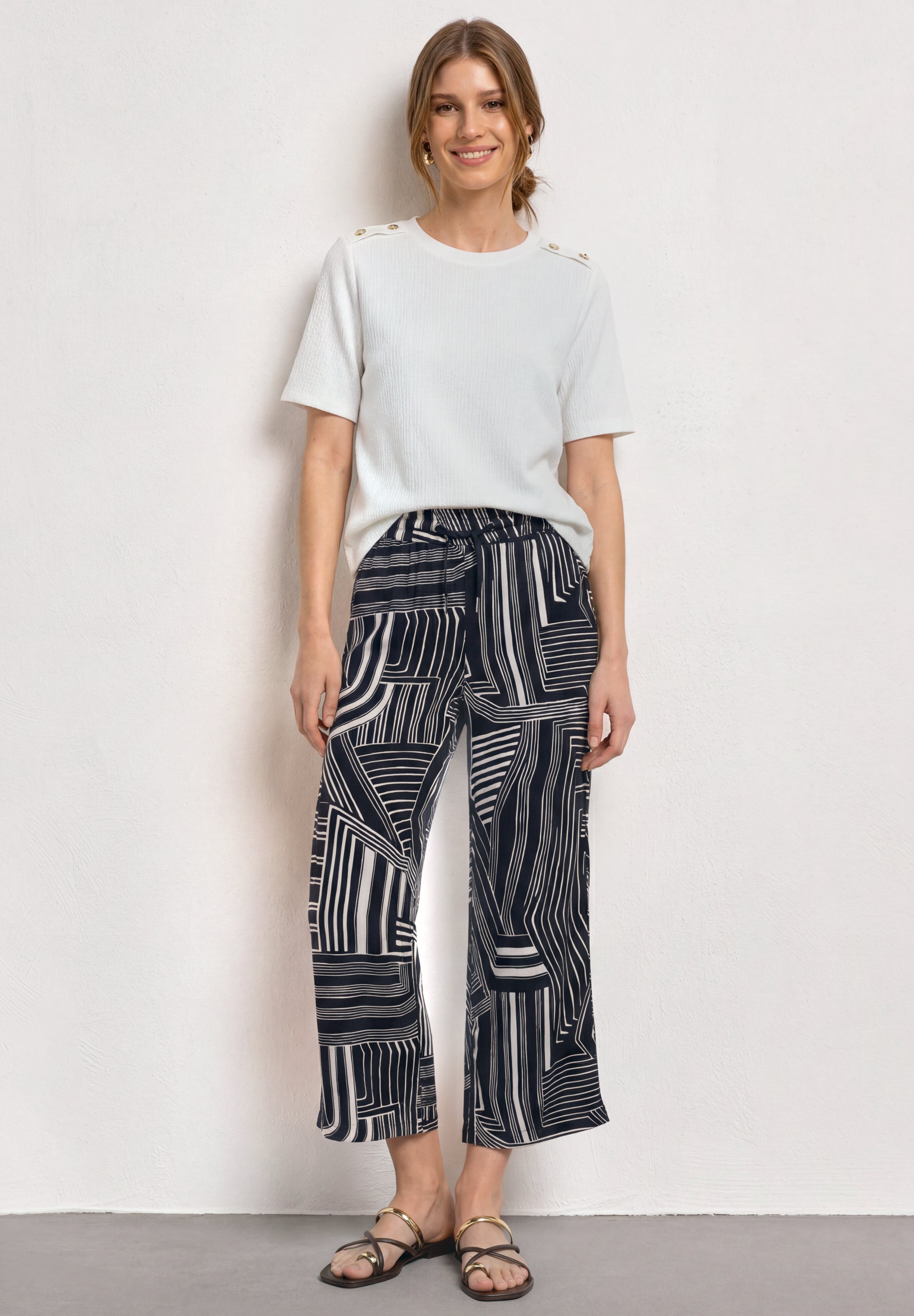 7/8 High Waist Culotte mit Muster