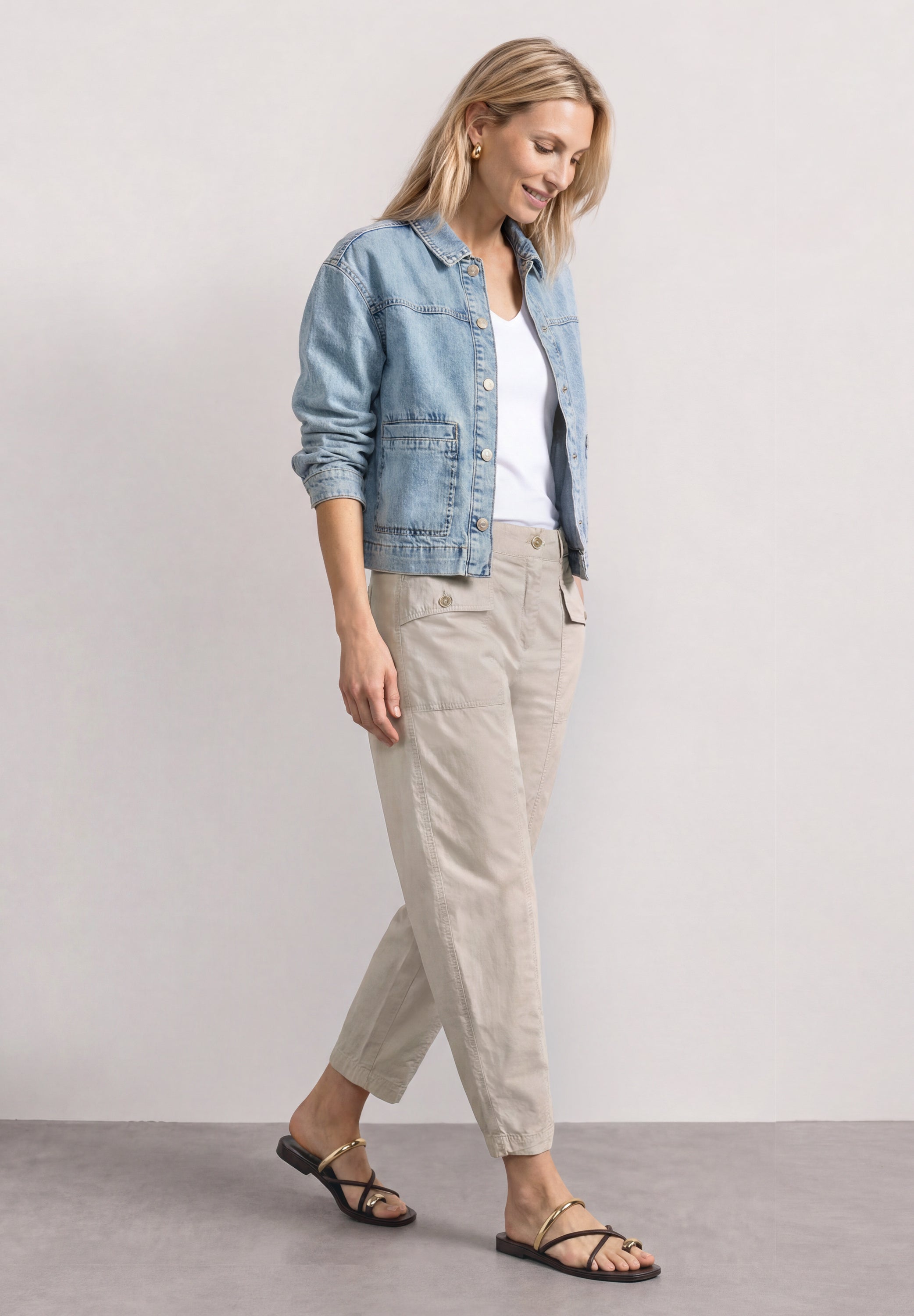 High Waist Barrel Leg Hose im Casual Fit