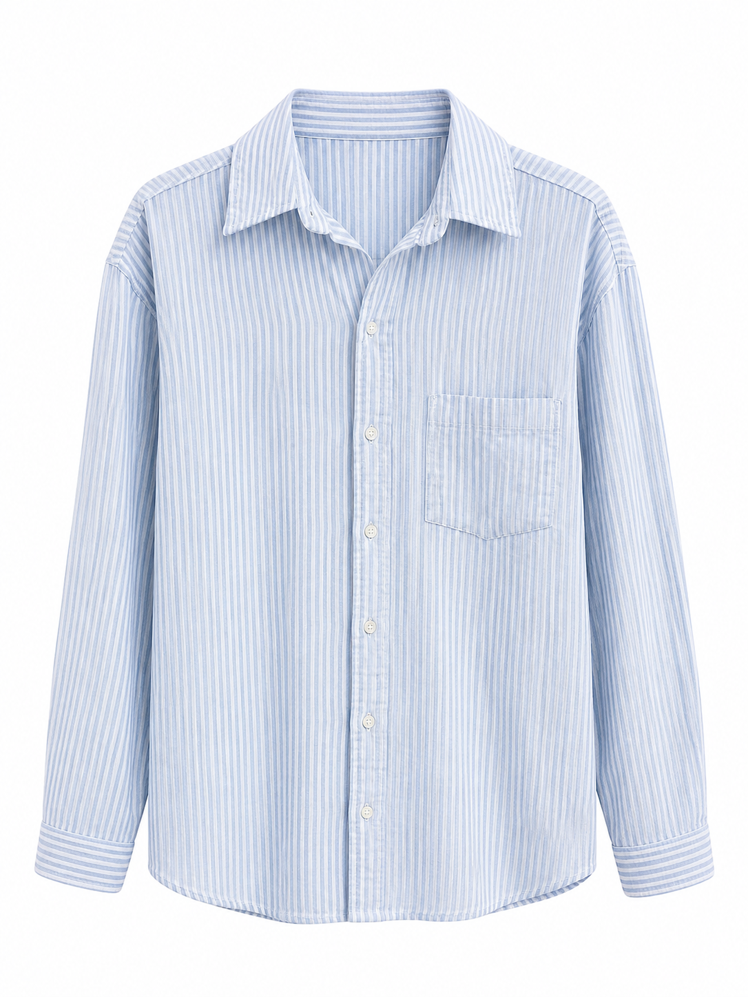 Da. Bluse - Gieck Fashion - hellblau gemust - L
