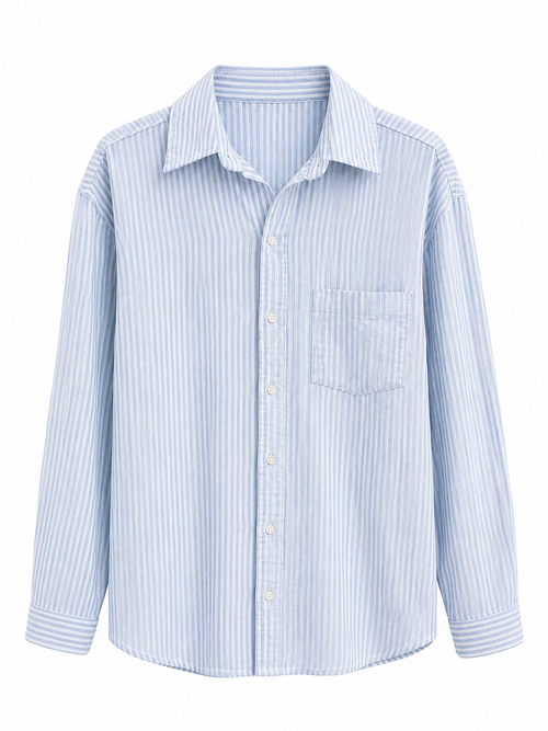 Da. Bluse - Gieck Fashion - hellblau gemust - L