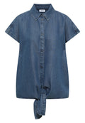 Dropped Shoulder Hemdbluse im Denim-Look