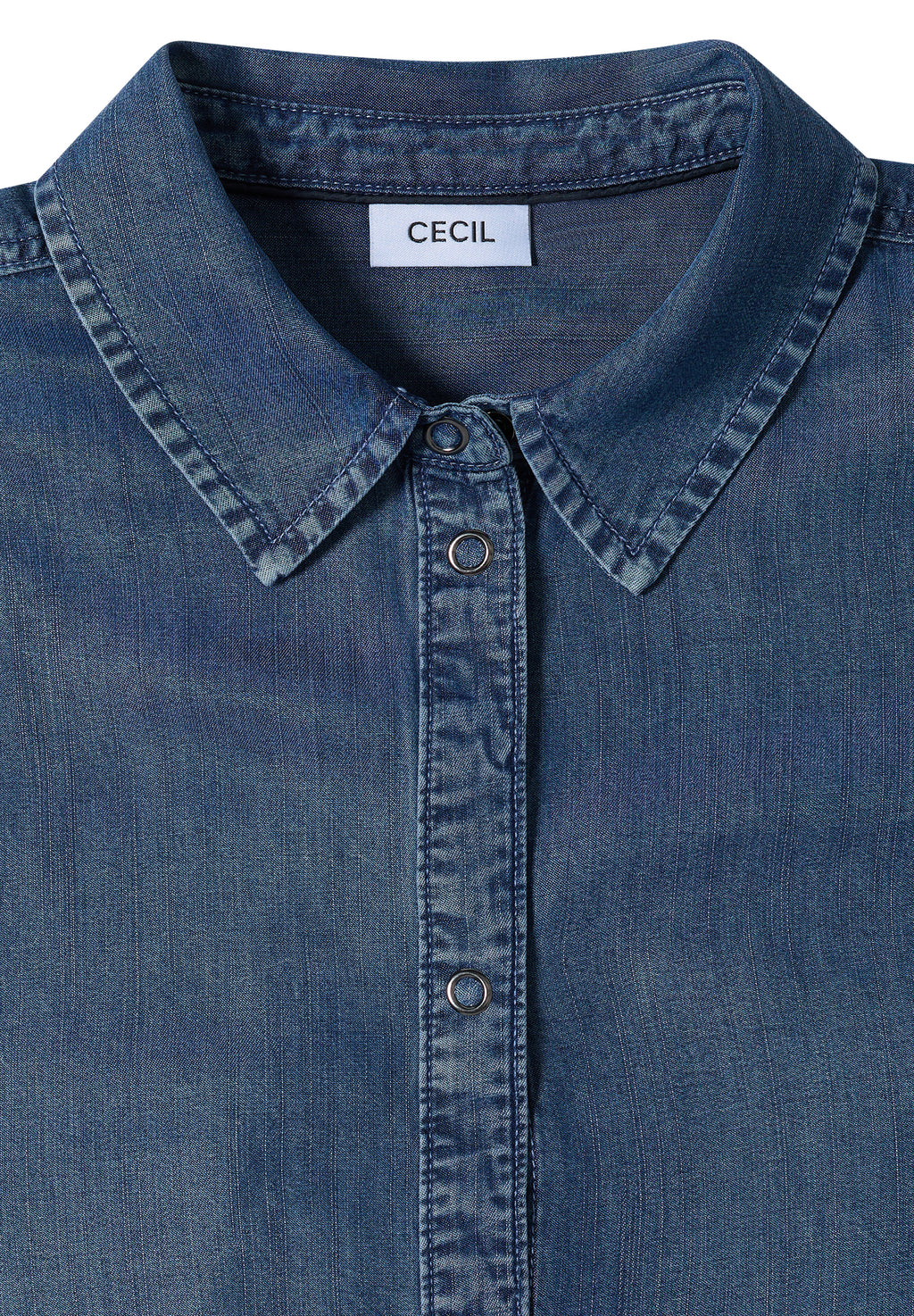 Dropped Shoulder Hemdbluse im Denim-Look