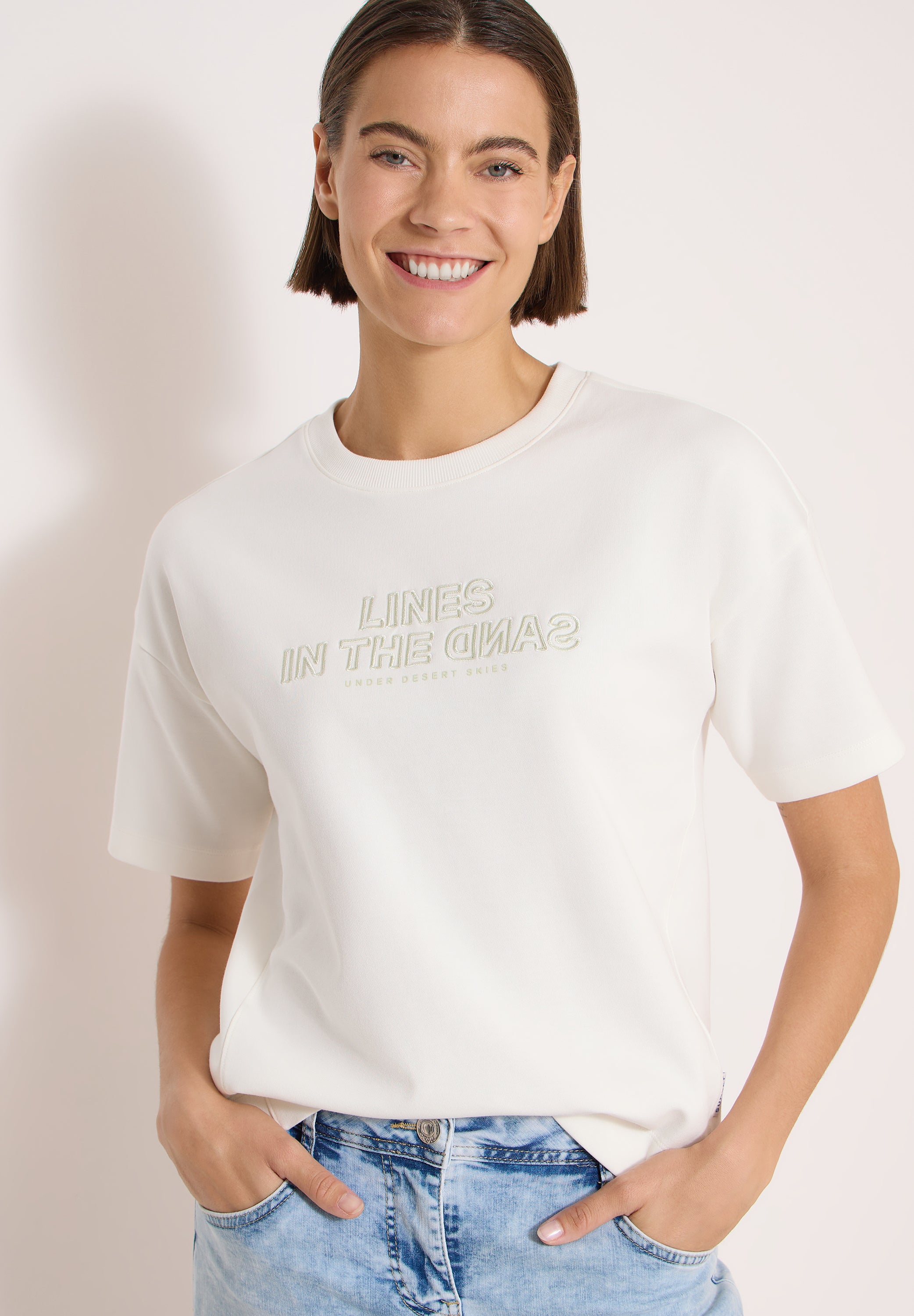 Kurzarm Sweatshirt mit Embroidery