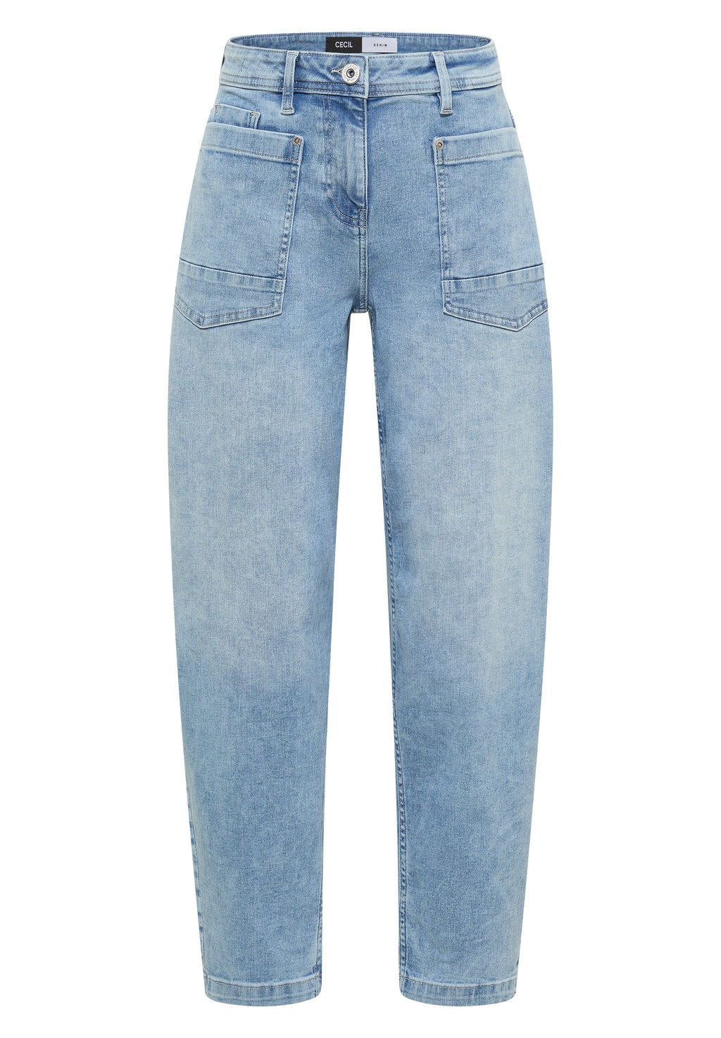 Barrel Leg Jeans mit aufgesetzten Taschen