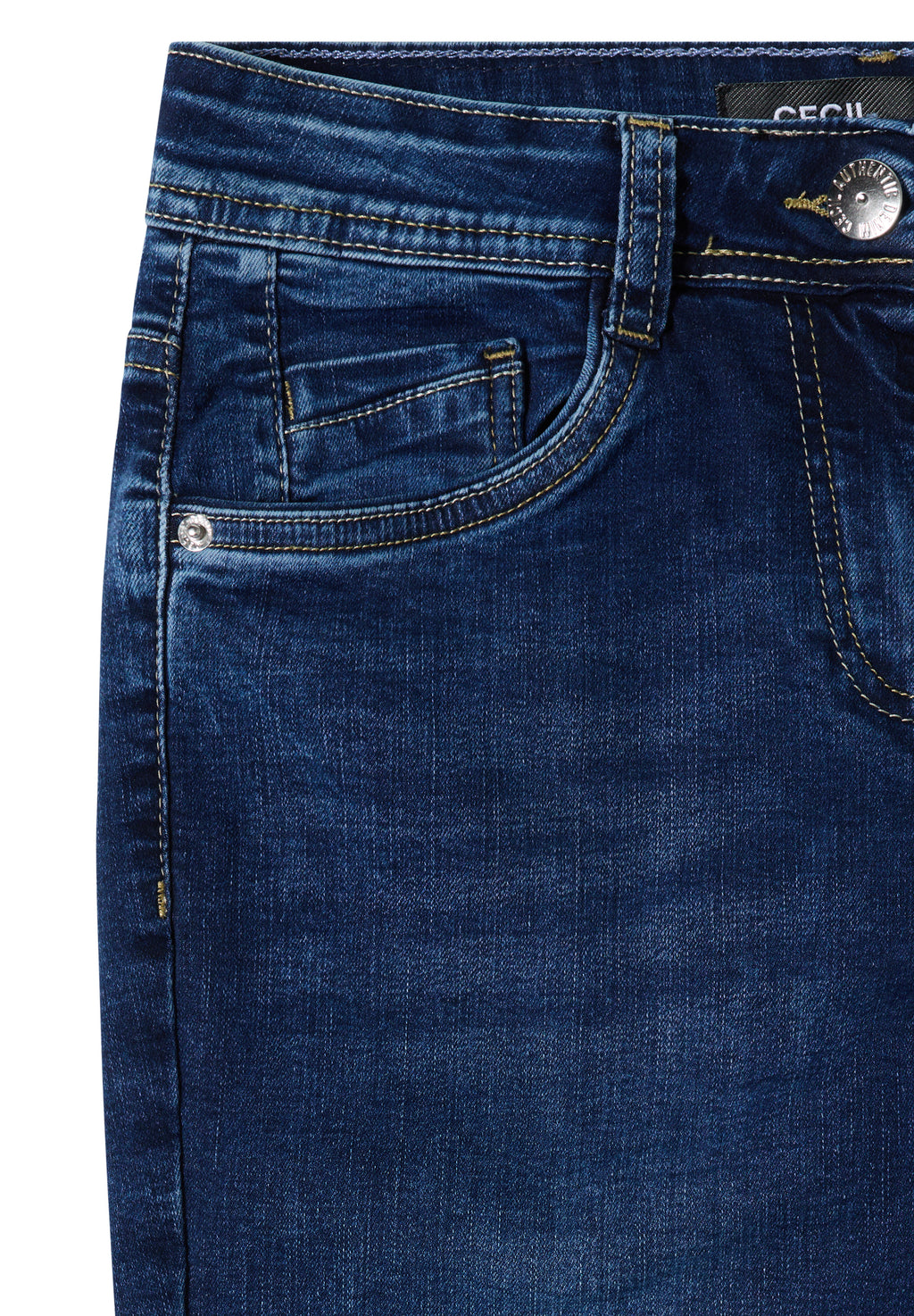 Mid Waist Straight Leg Jeans im Casual Fit
