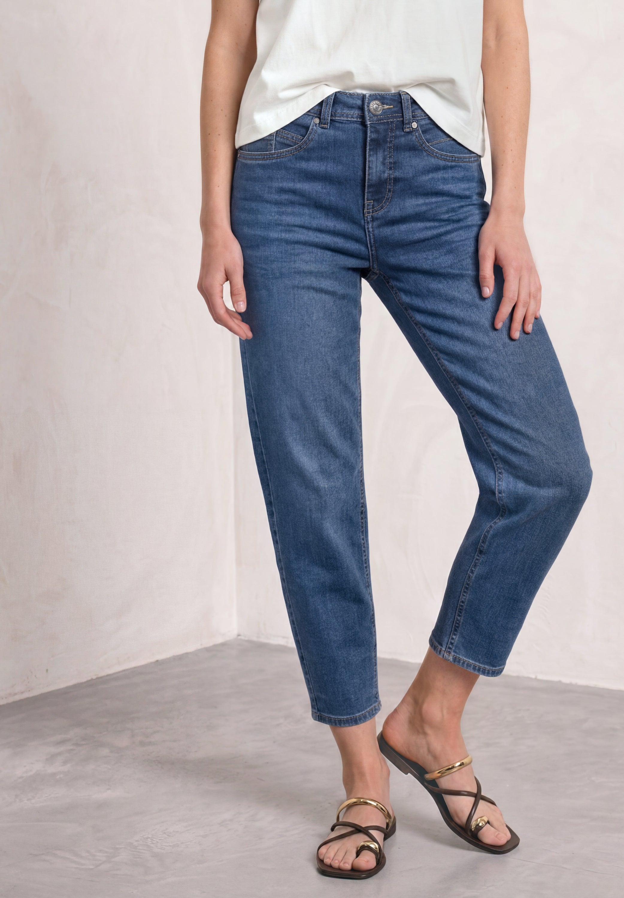 High Waist Barrel Leg Jeans im Loose Fit