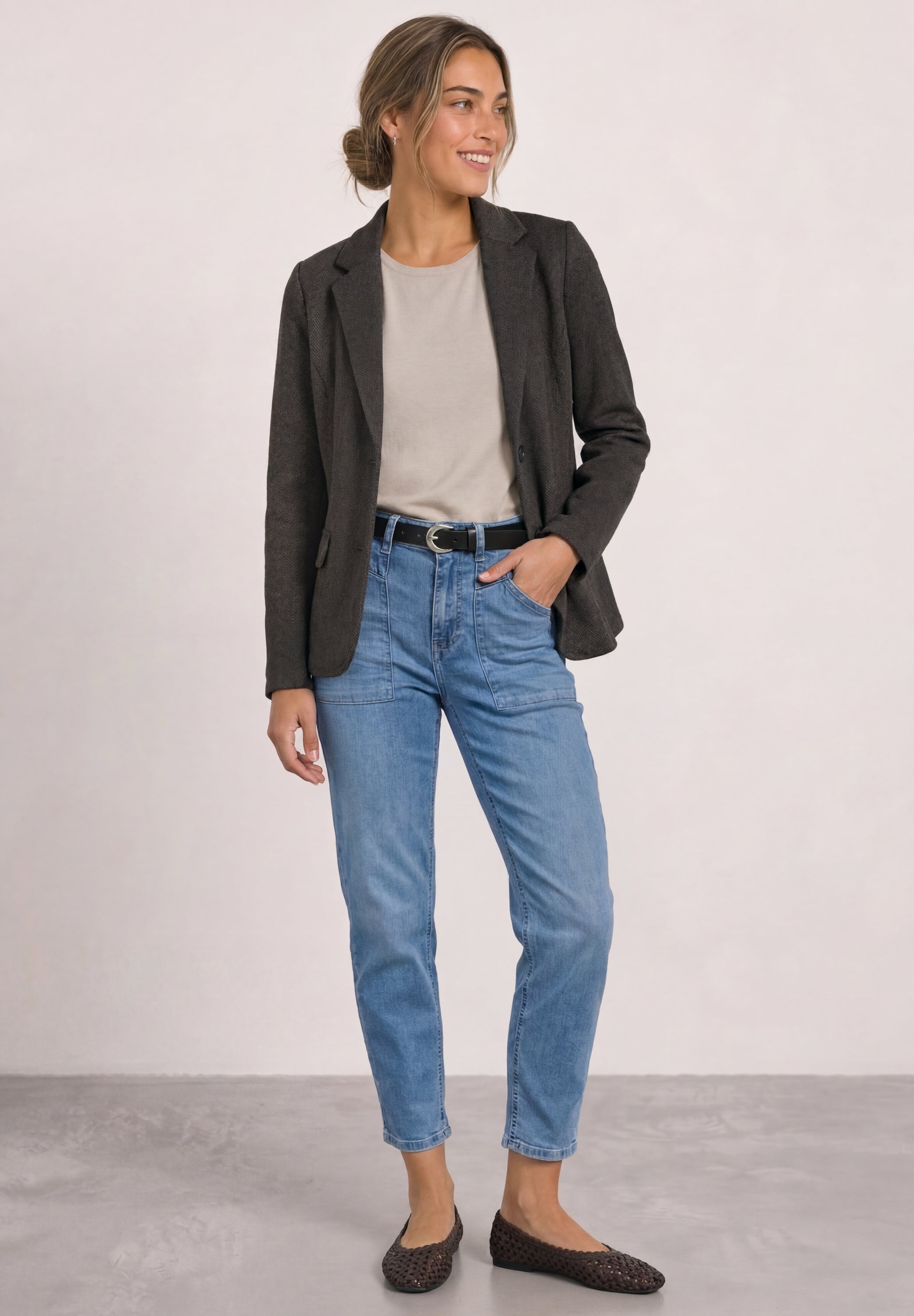 Basic Blazer mit Reverskragen und Dessin