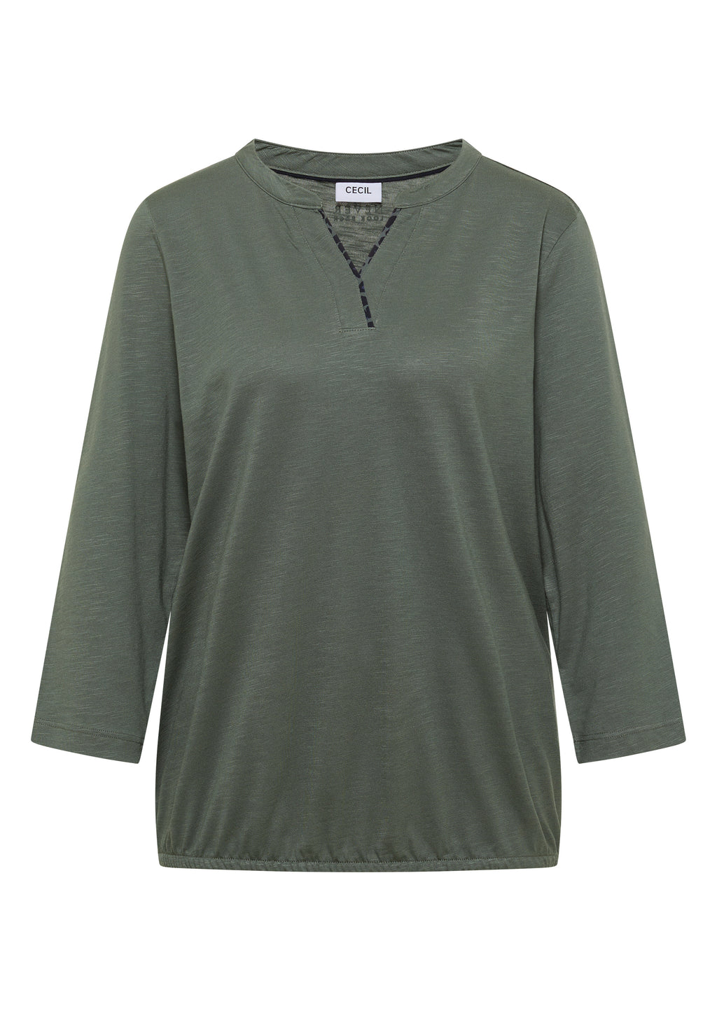 3/4-Arm Shirt mit Split Neck