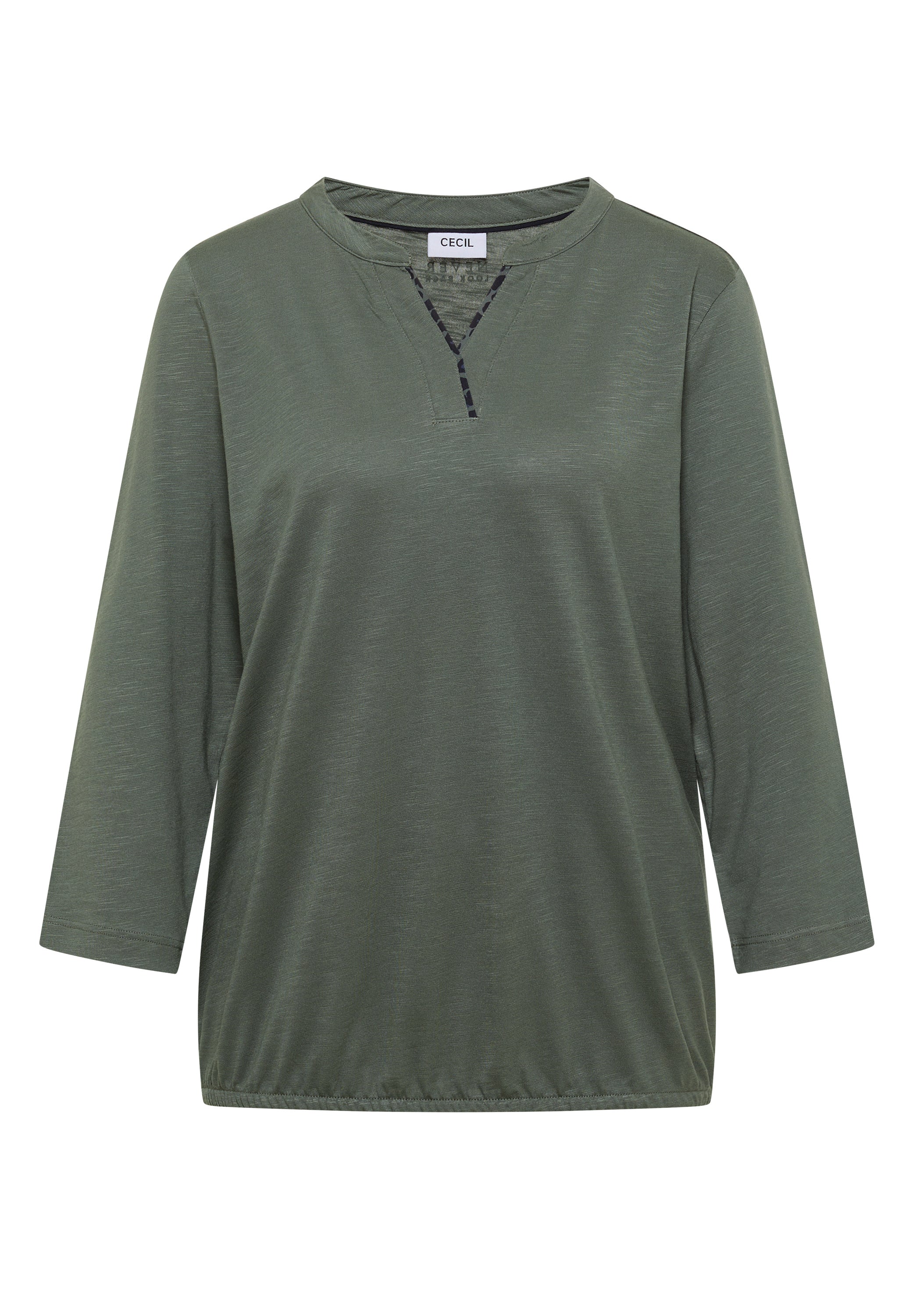 3/4-Arm Shirt mit Split Neck