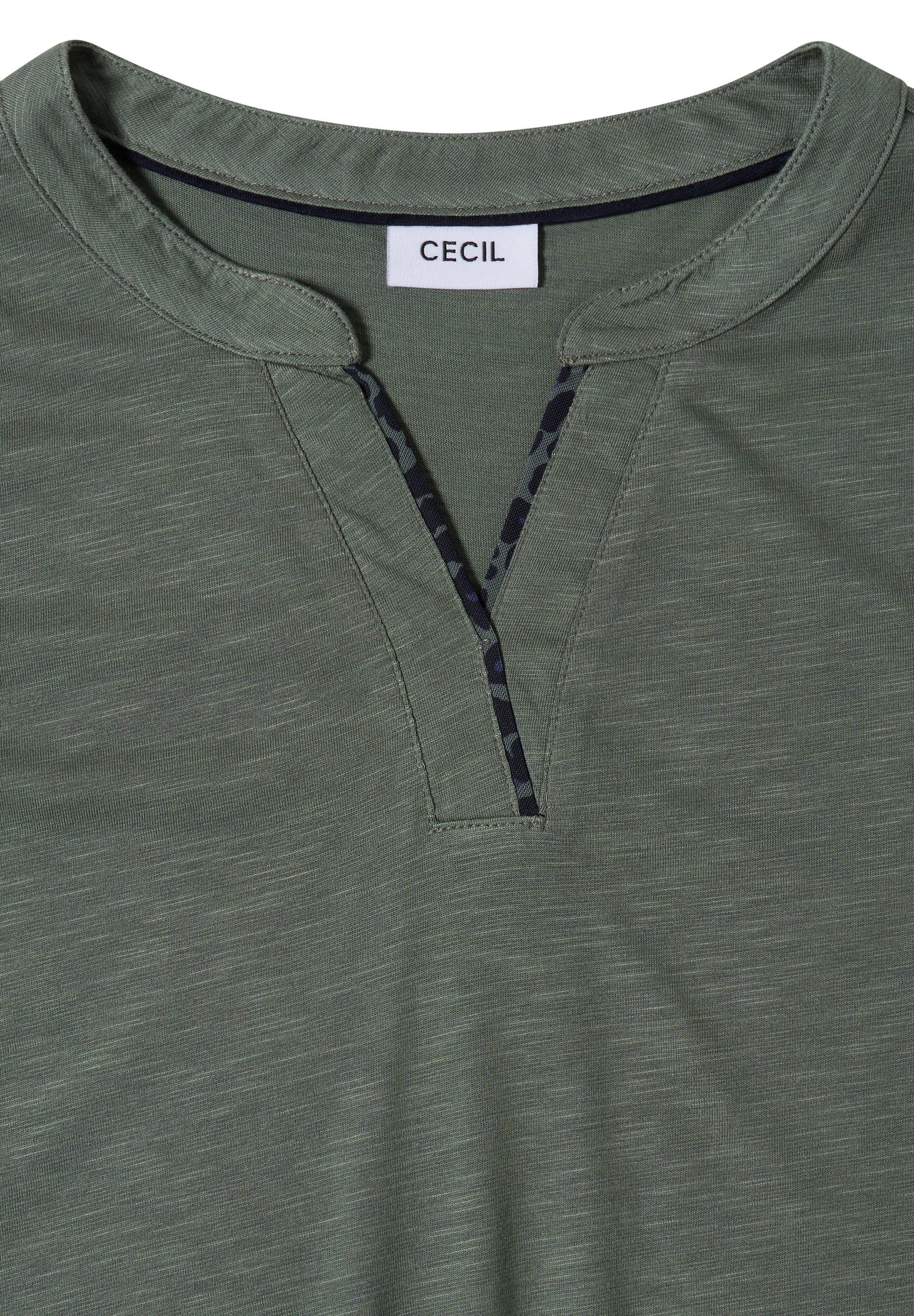 3/4-Arm Shirt mit Split Neck
