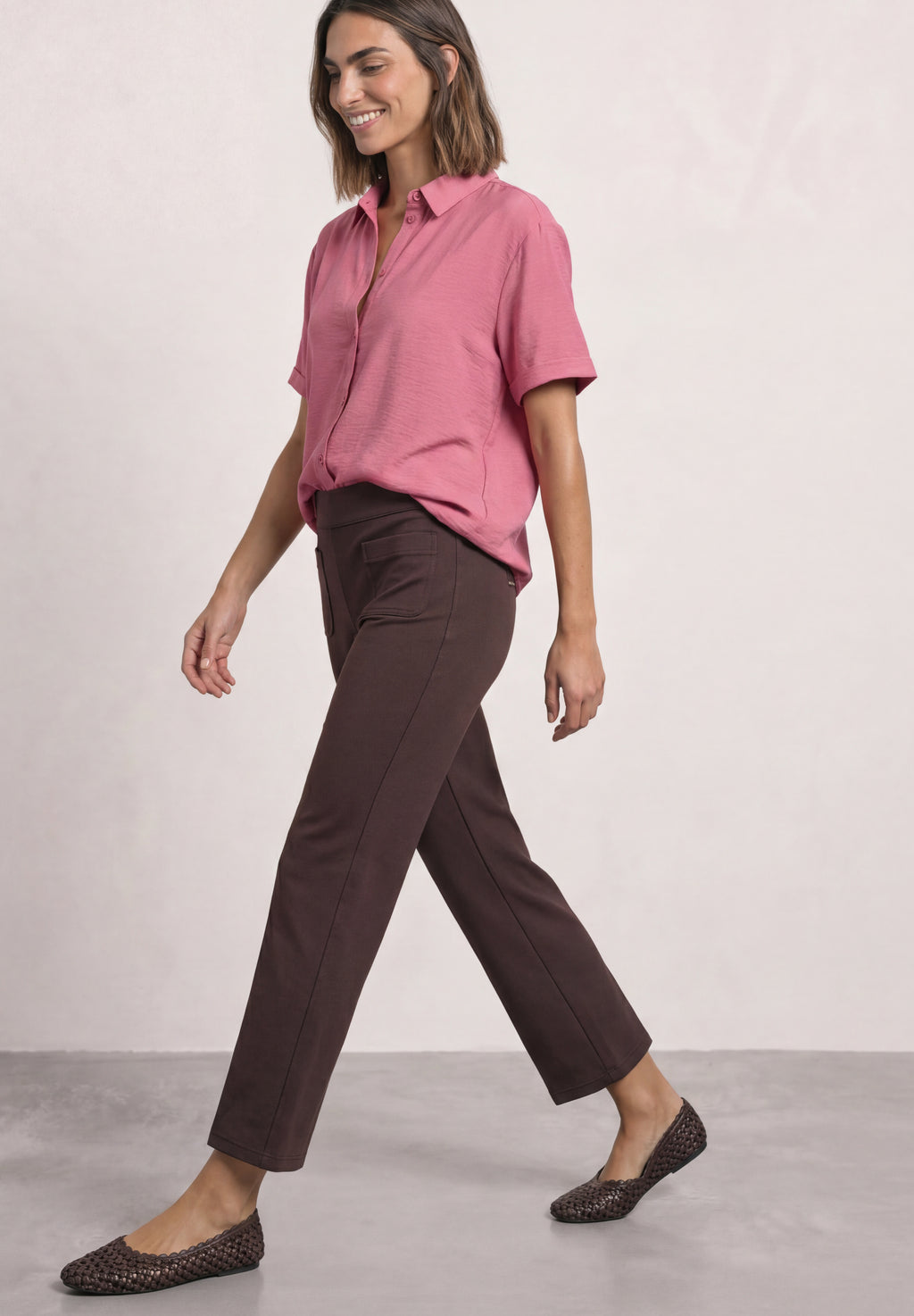 High Waist Straight Leg Hose im Casual Fit