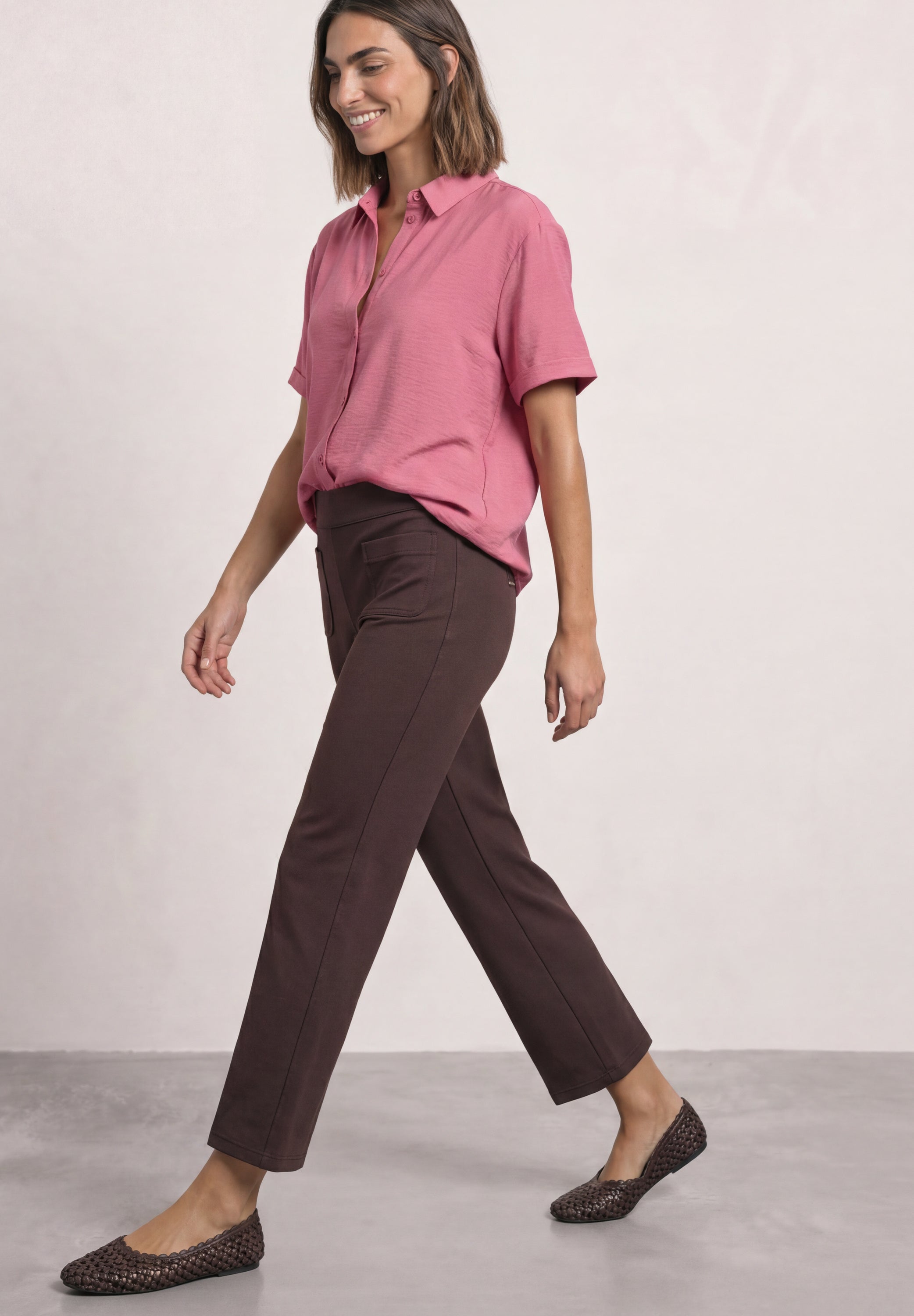 High Waist Straight Leg Hose im Casual Fit