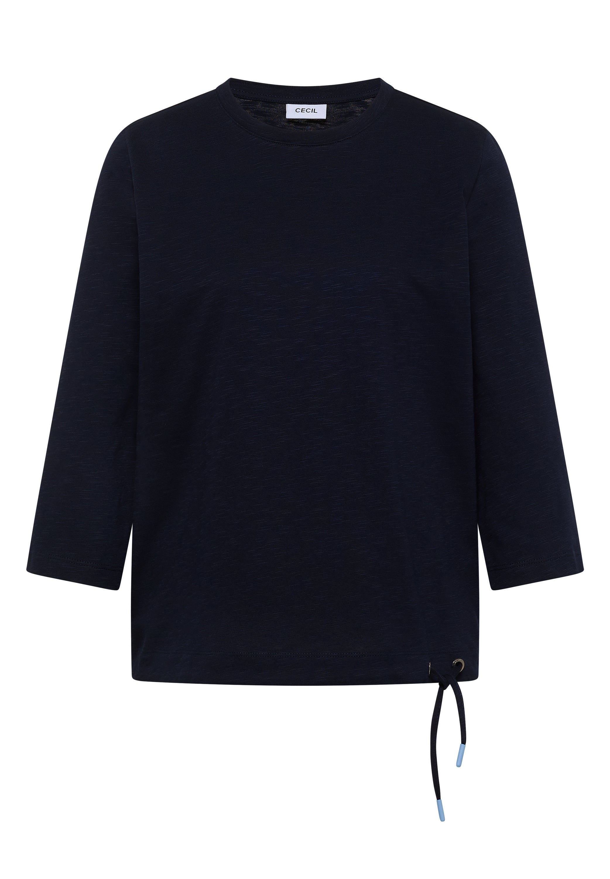 3/4-Arm Shirt mit Rundhals in Unifarbe