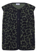 Teddy-Weste mit Softshelldetails und Leo-Muster