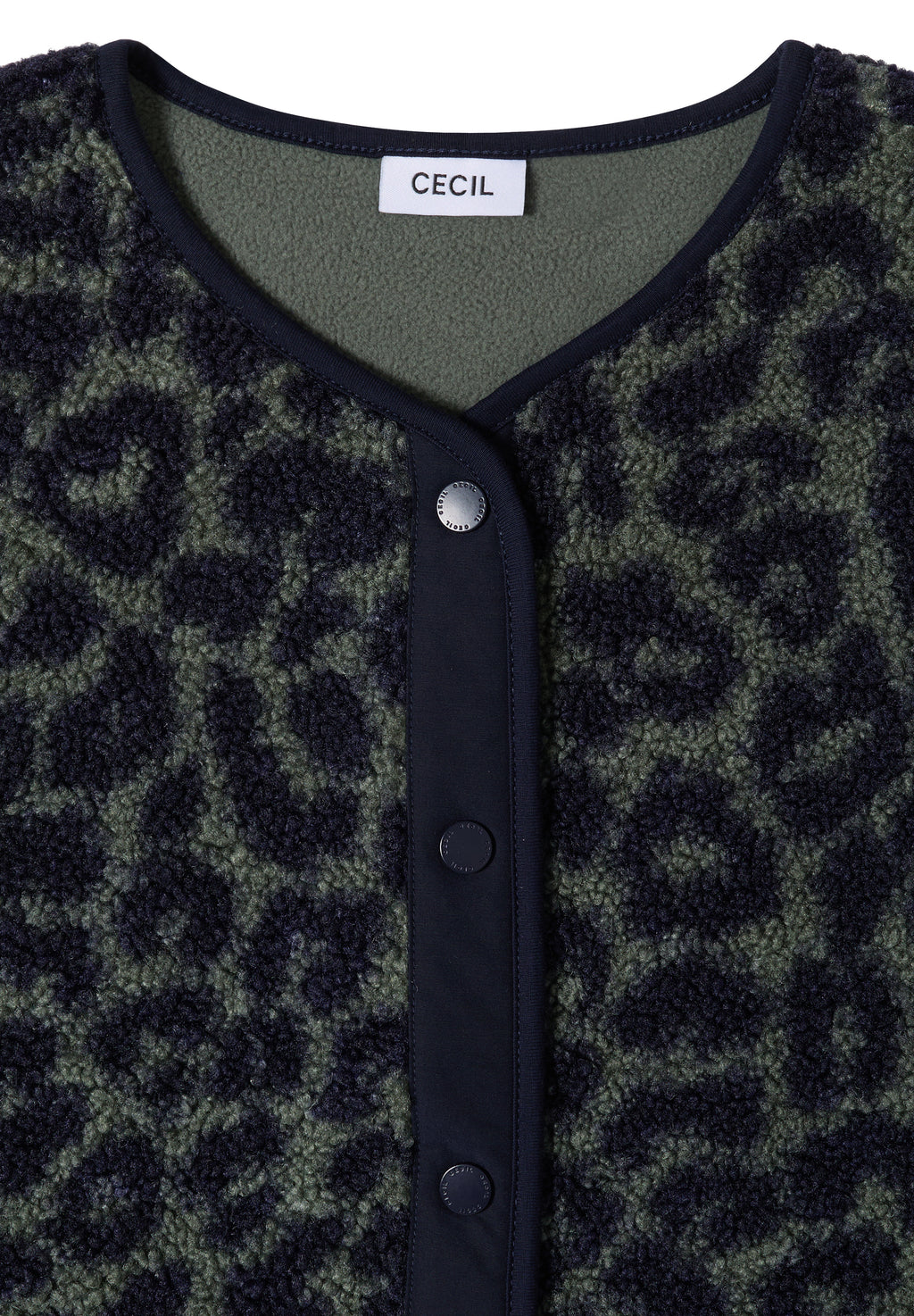 Teddy-Weste mit Softshelldetails und Leo-Muster