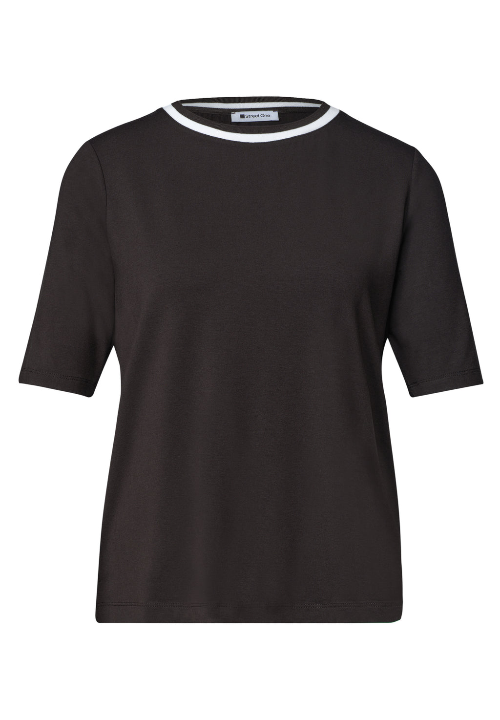 T-Shirt mit Rundhals und Kontrastdetail