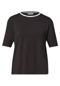 T-Shirt mit Rundhals und Kontrastdetail
