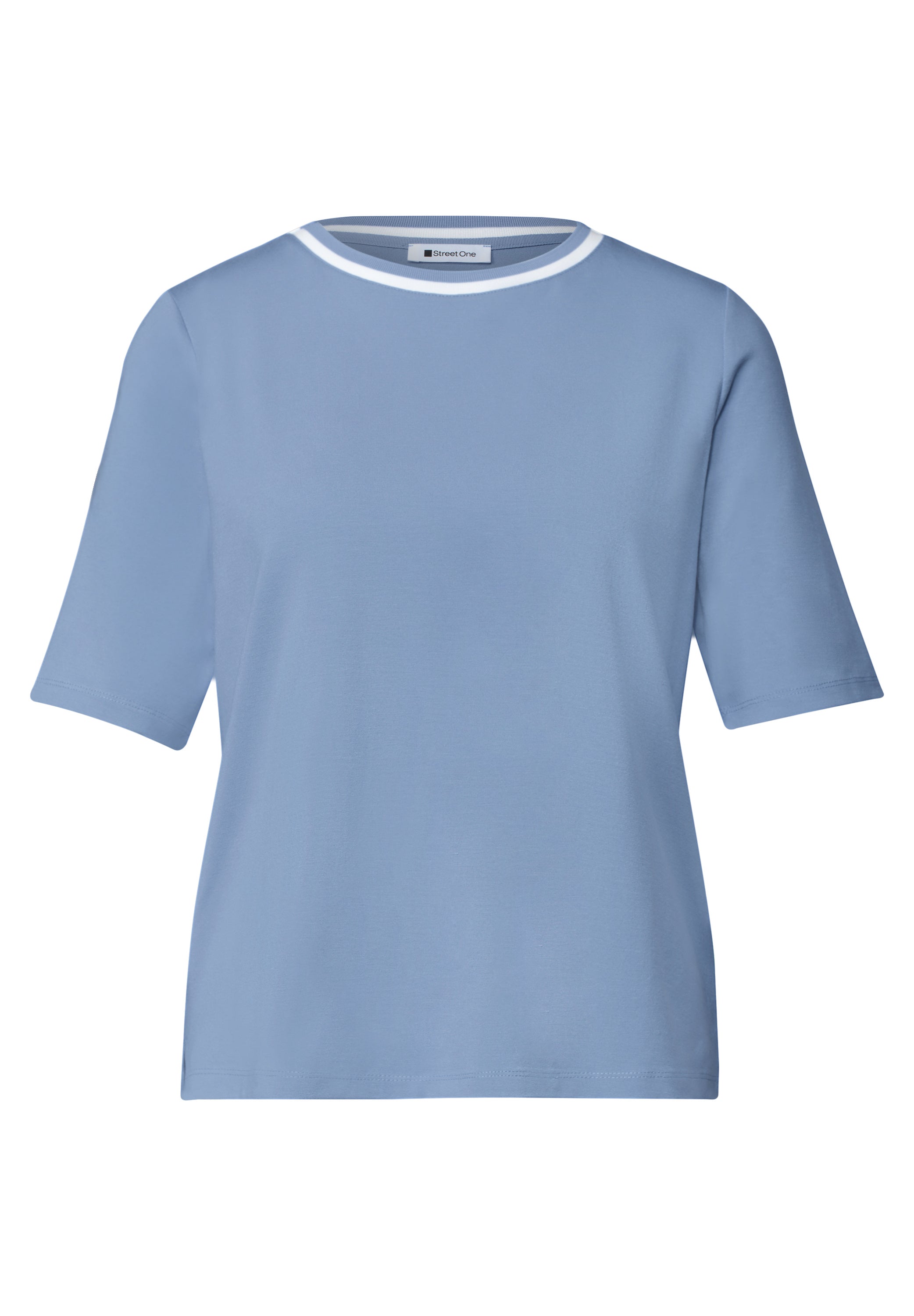 T-Shirt mit Rundhals und Kontrastdetail