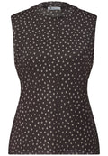Turtle Neck Top aus Mesh mit Print